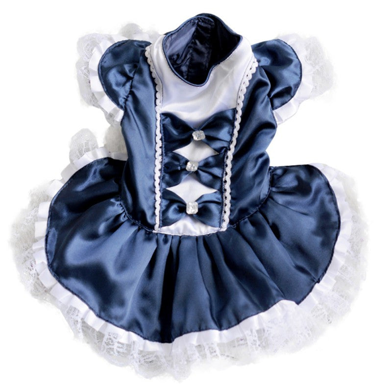 Bowknot Summer Cat Dress Dog Wedding Dresses Party Maid Outfit Pet Skirt Puppy Clothes For Small Dog